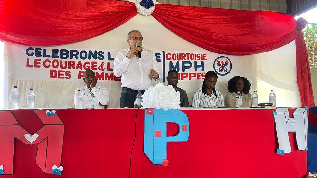 Munir Mourra, président du MPH, lors d'une intervention publique